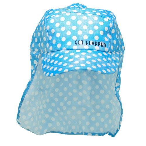 Polka-polka dot print childrens legionnaires hat UPF50+ get flapped-front