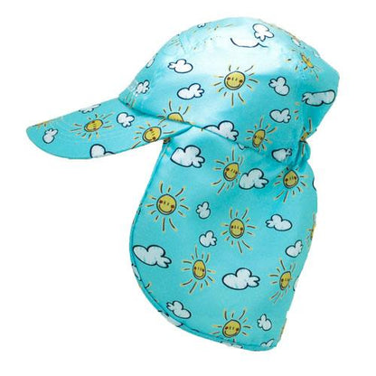 Sunshine-sun and cloud patterned baby legionnaires hat UPF50+ get flapped-side